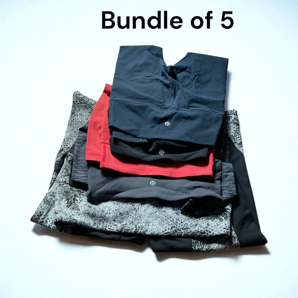 Black Friday Deal! Lululemon‎ Leggings Bundle of 5- Assorted sizes 2, 4 and 12